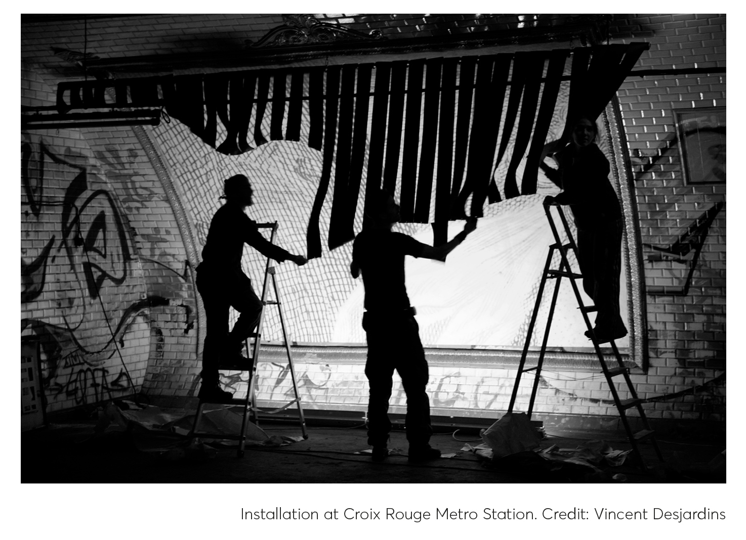 metro station, temporary exhibition